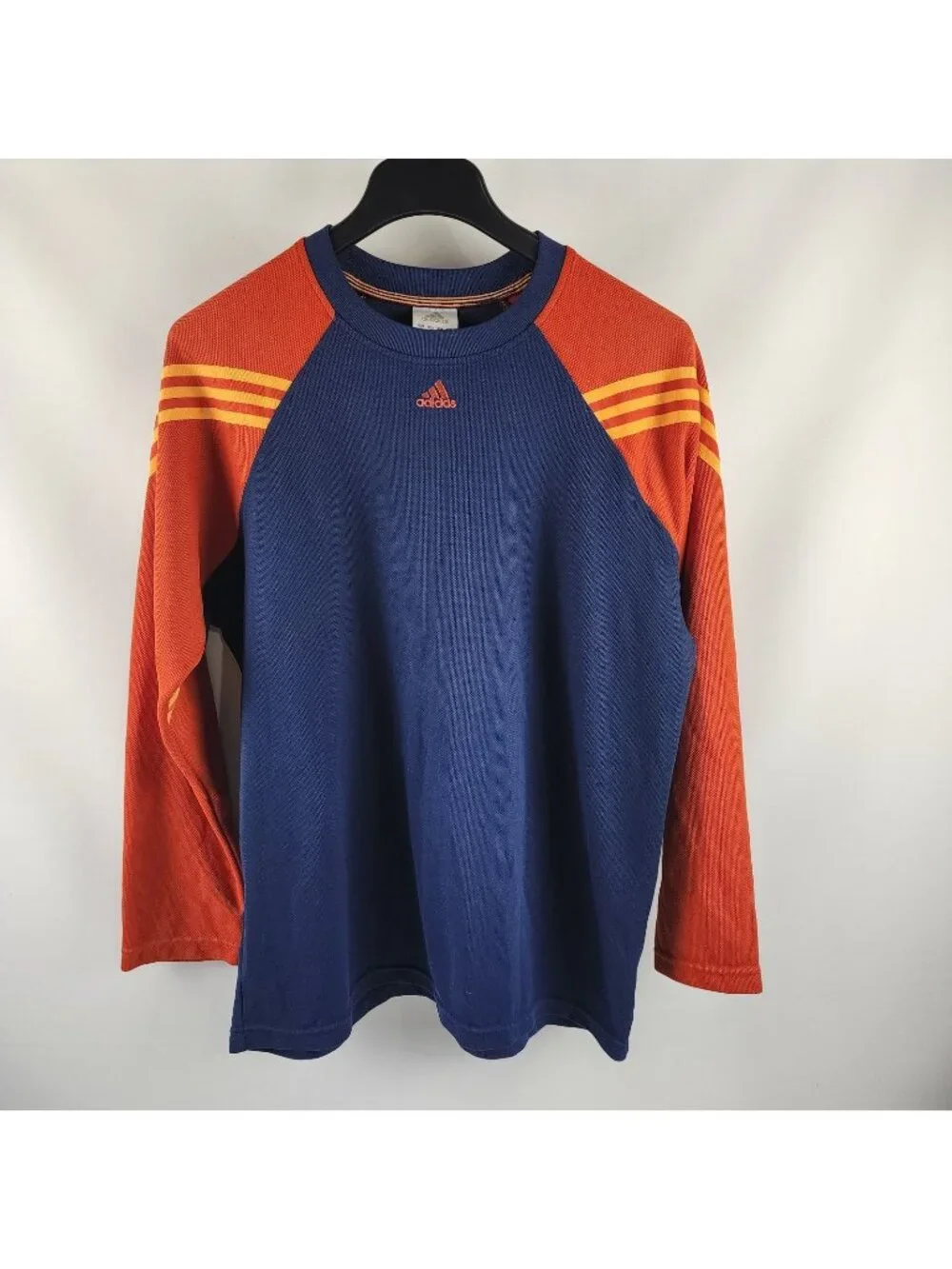 adidas Vintage Spain National Team Training Mens Top L Navy Red Jersey 3 Stripes